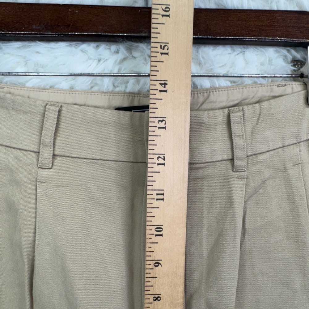 AYR Pleated Cotton Trousers size 14 Tan Khaki Minimalist Quiet Luxury Chinos - Picture 7 of 8